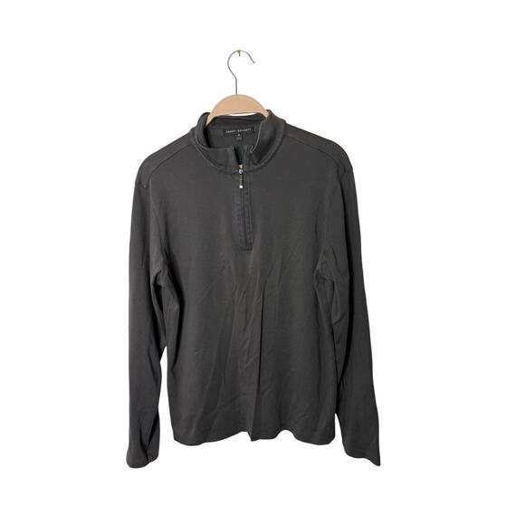 Robert Barakett Mens Sweater 1/4 Zip Pullover Medim gray Mock Neck - Picture 1 of 3